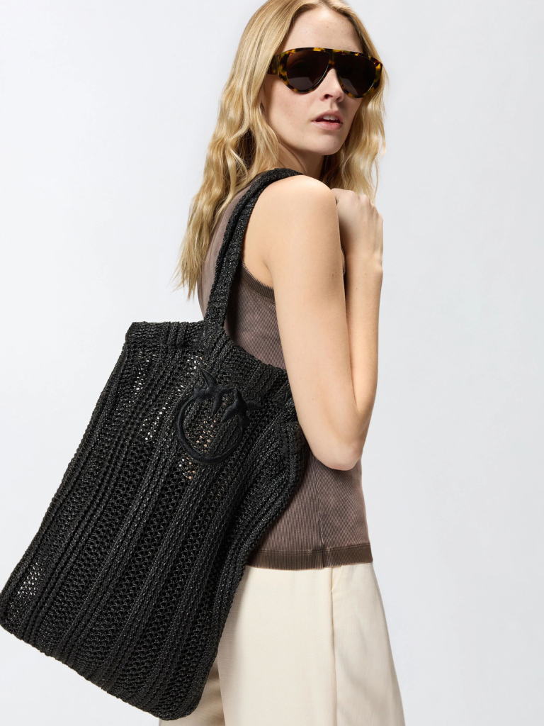 PINKO EASY TOTE RAFIA tašna